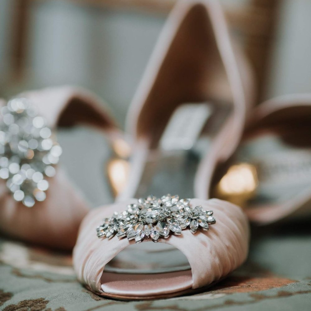 Badgley Mischka D'Orsay Satin Light Pink Wedding Shoes 9